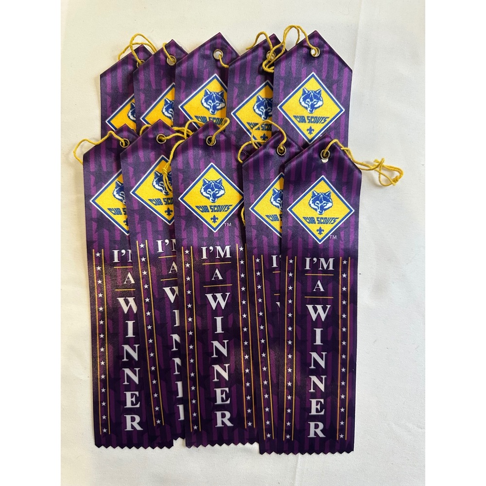 Cub Scouts I'm A Winner Award Ribbon Purple Lot of‎ 10 New